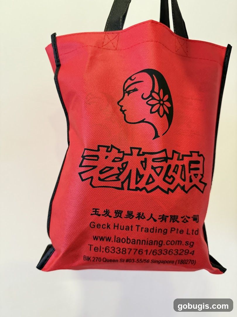 Red Tote Bag with Business Information