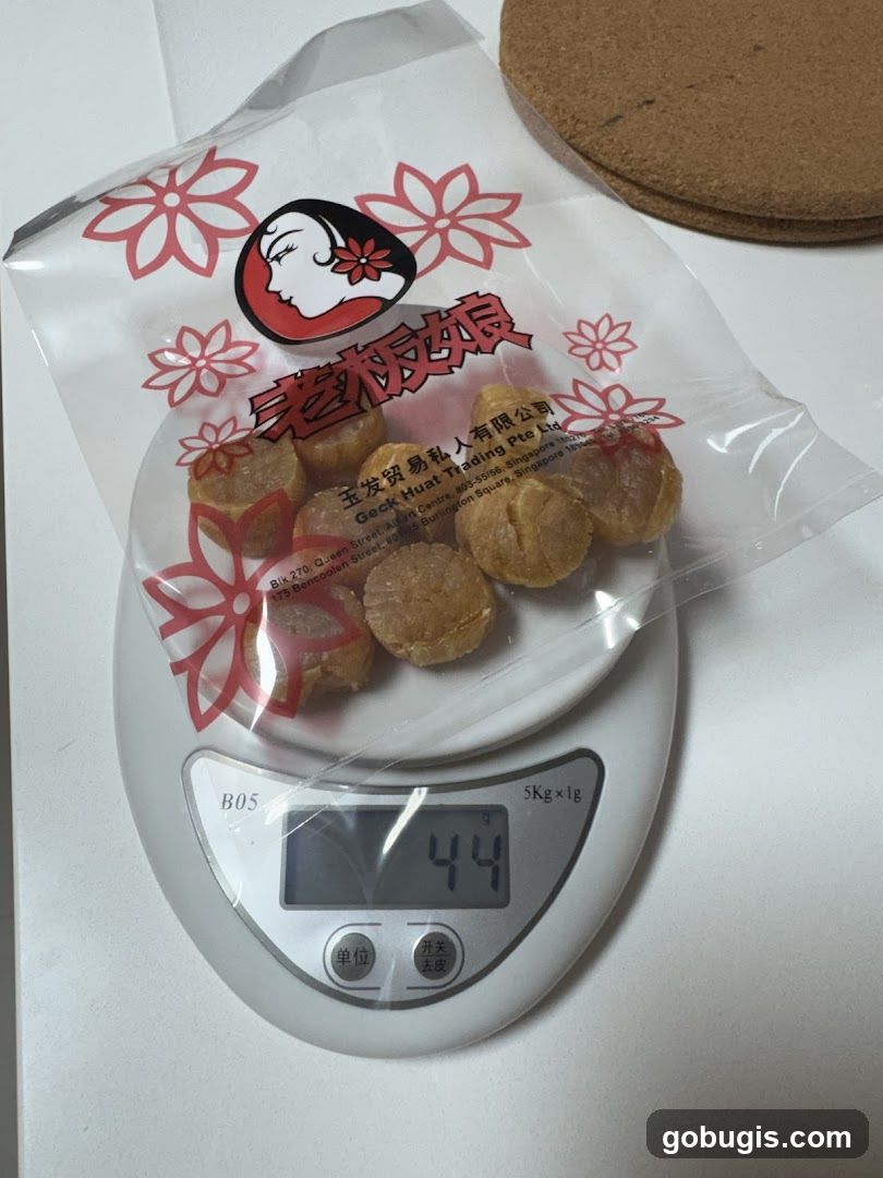 Dried Scallops on a Scale