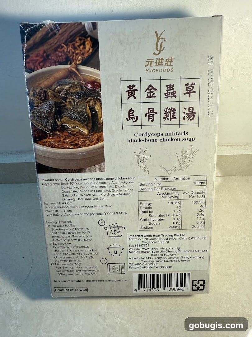 Cordyceps militaris black-bone chicken soup packaging