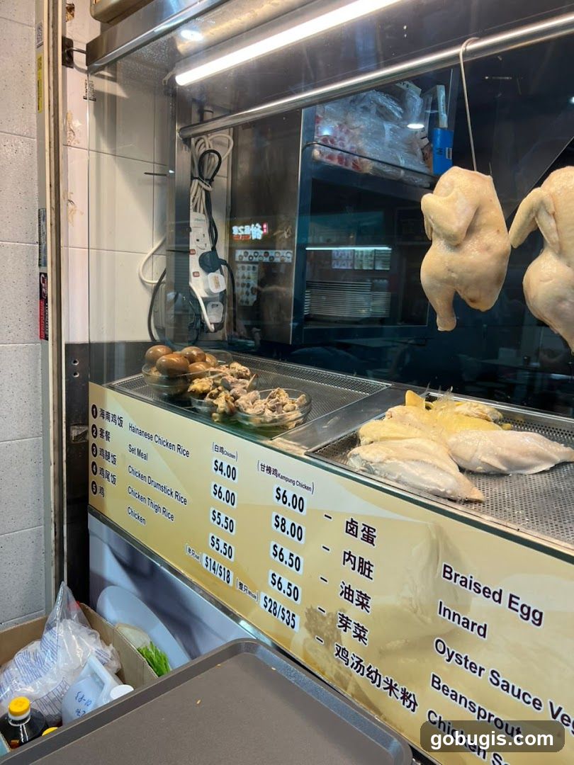 Hainanese Chicken Rice Menu