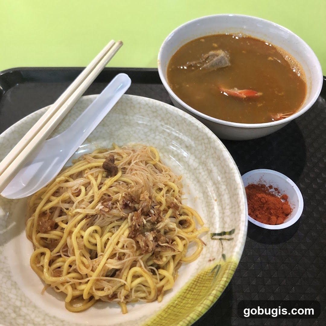 Noodles with Soup and Chili Powder