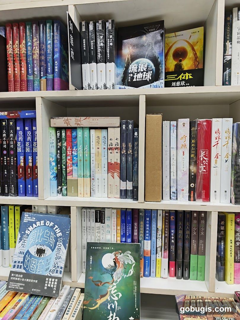 Bookshelves filled with books
