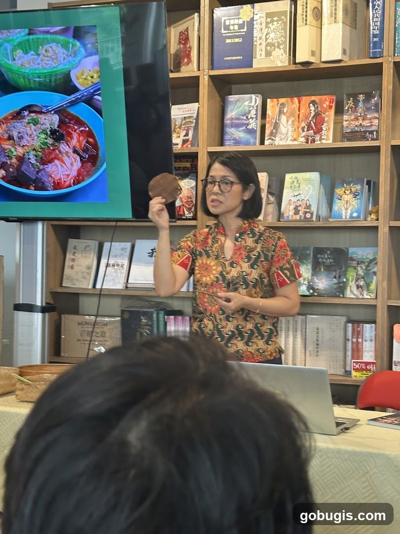 Presentation with food image and books