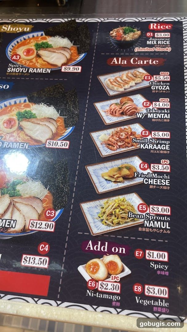 Ramen Menu