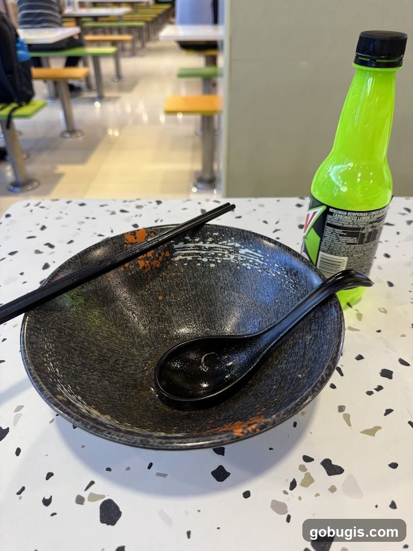 Empty Ramen Bowl and Drink