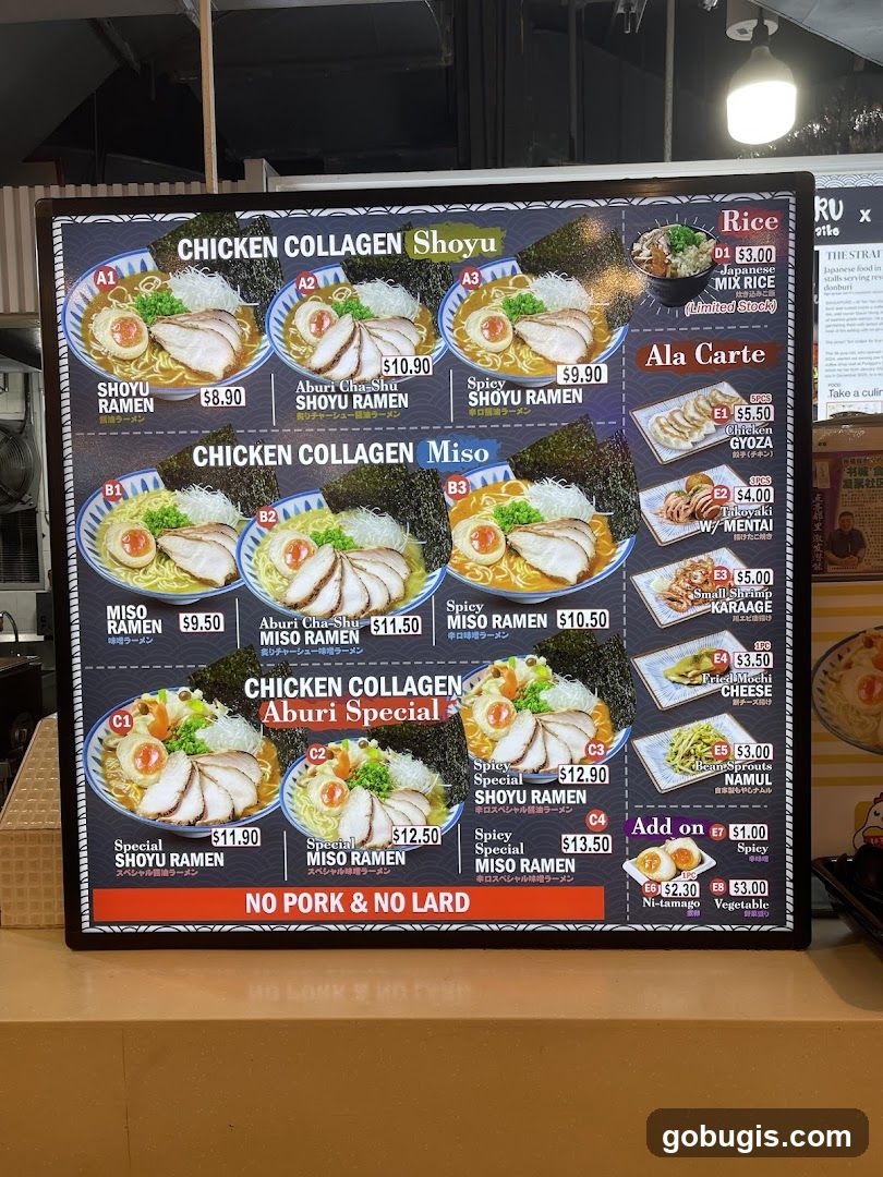 Chicken Collagen Ramen Menu