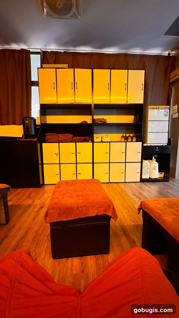 Massage Room with Lockers and Footrests