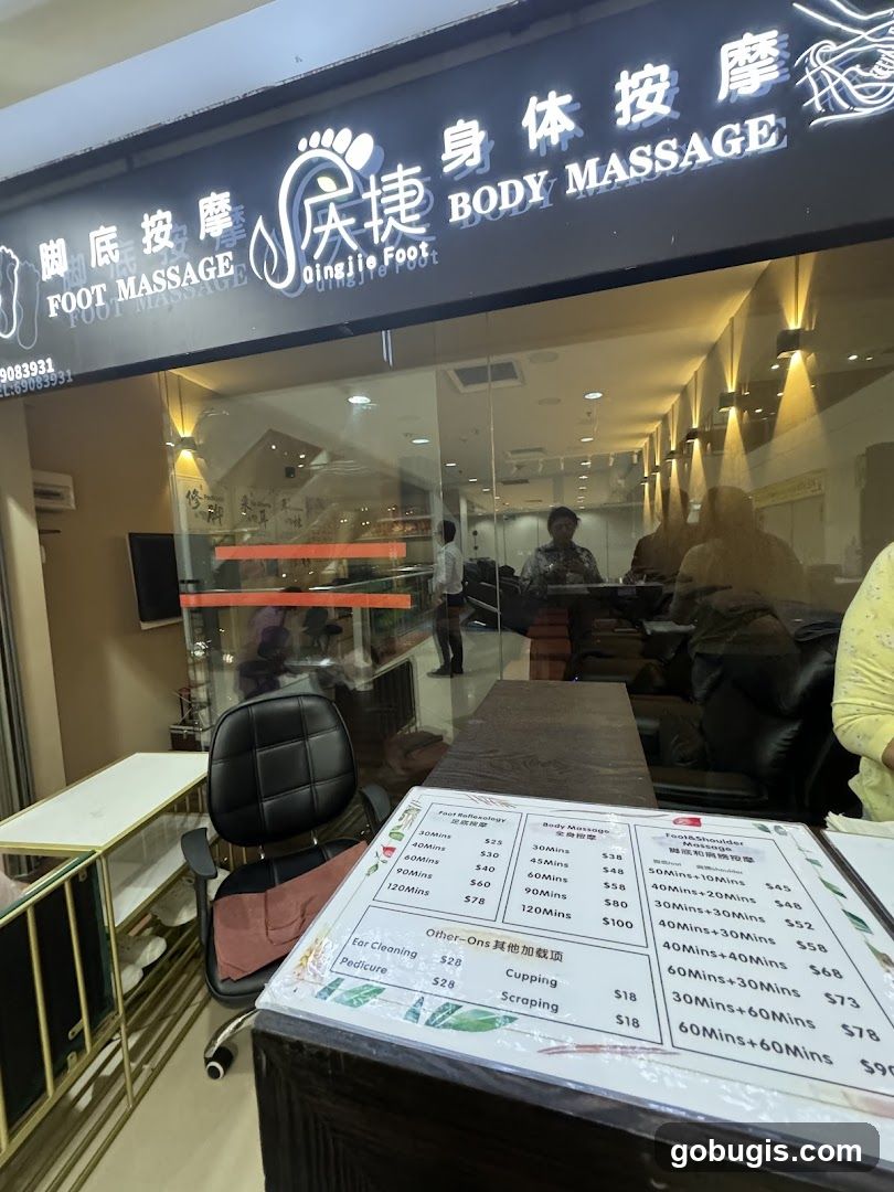 Qingjie Foot Body Massage Menu