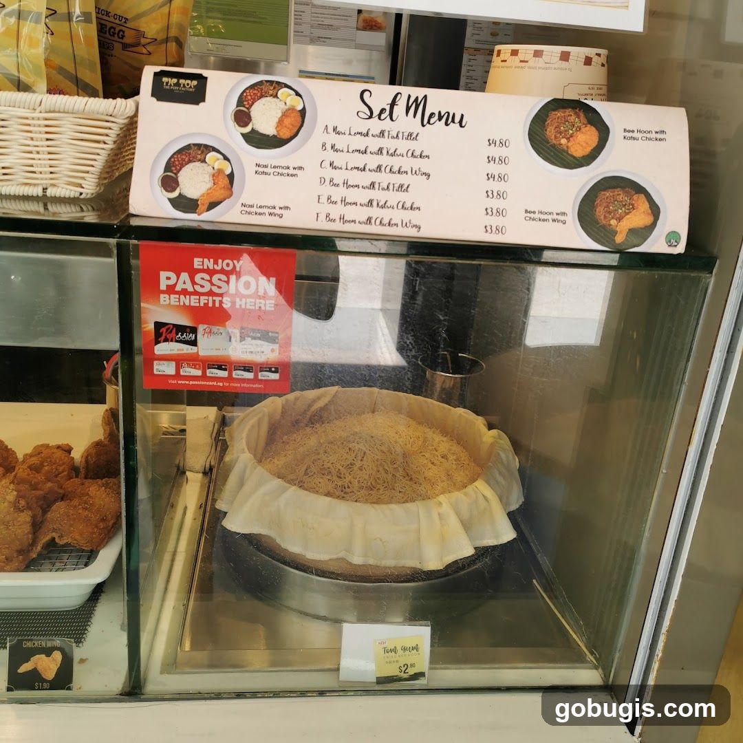 Food display with set menu