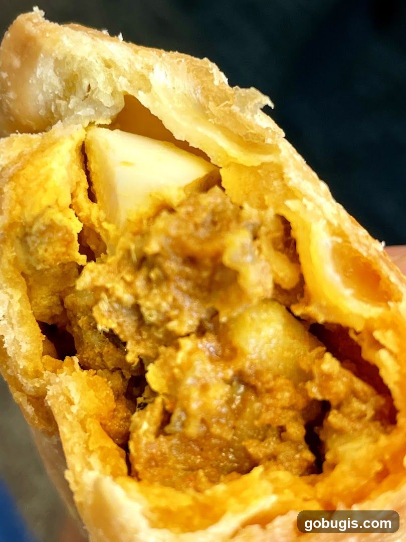 Close-up of a savory pastry
