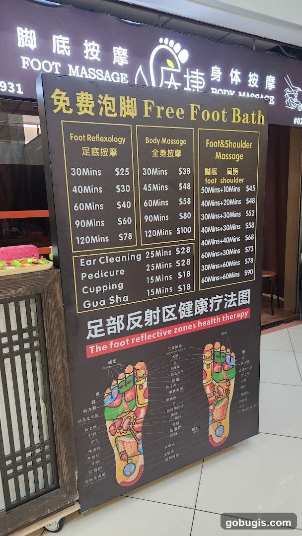 Foot Massage Menu