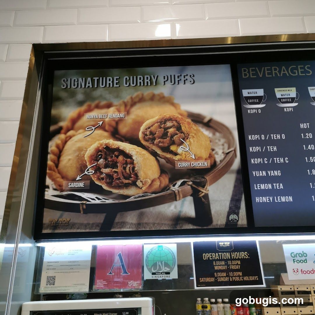Signature Curry Puffs and Beverages Menu