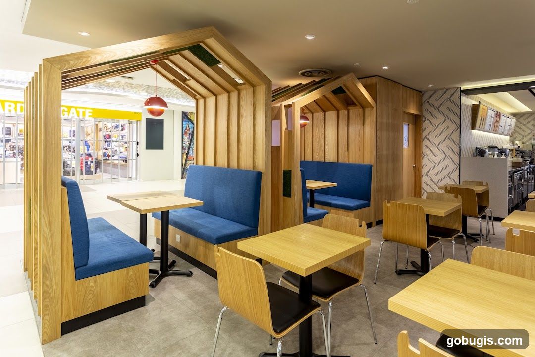 Modern Cafe Interior with Booths and Tables