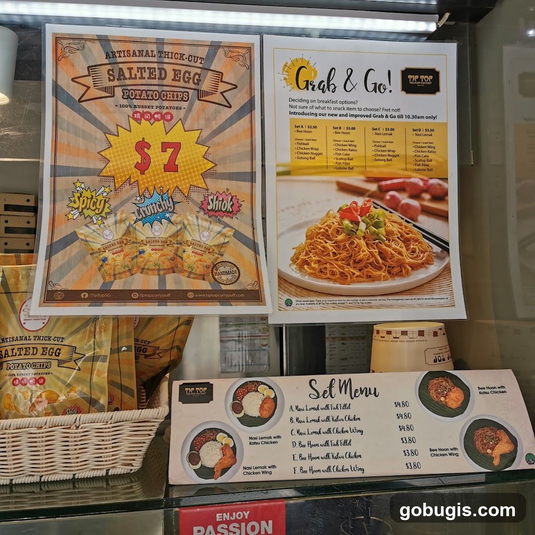 Salted Egg Potato Chips and Grab & Go Menu