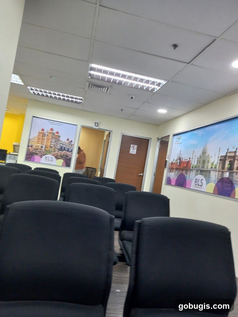Waiting Area with Indian Cultural Imagery
