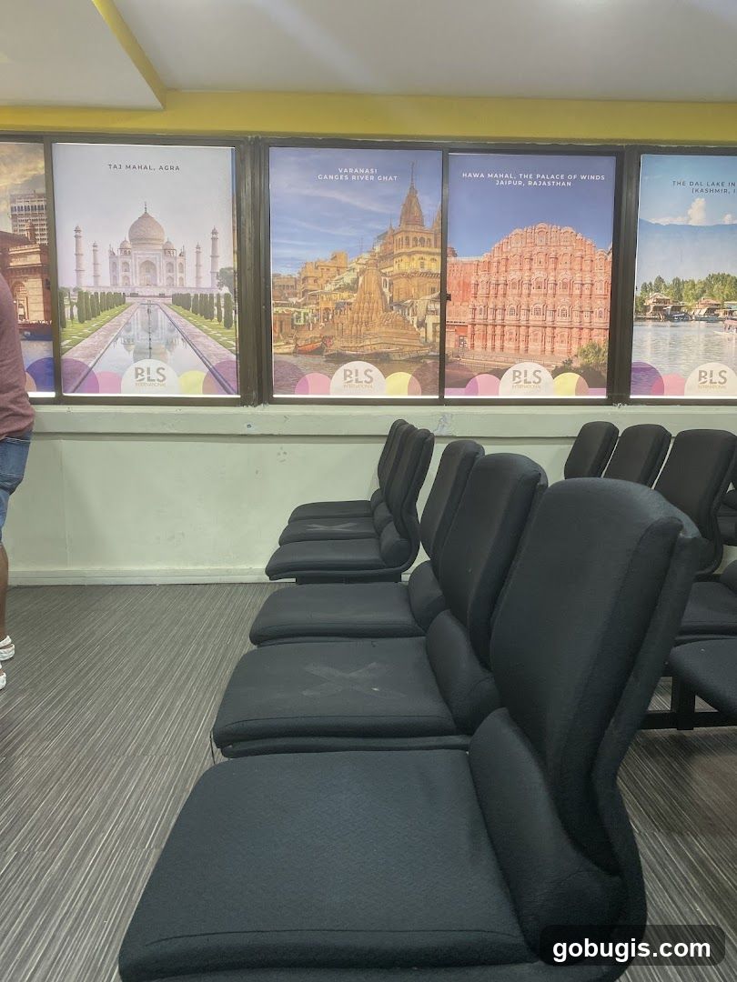 Travel Posters and Seating Area
