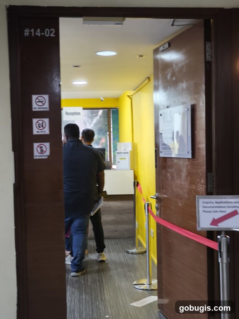 Office Entrance with Queue