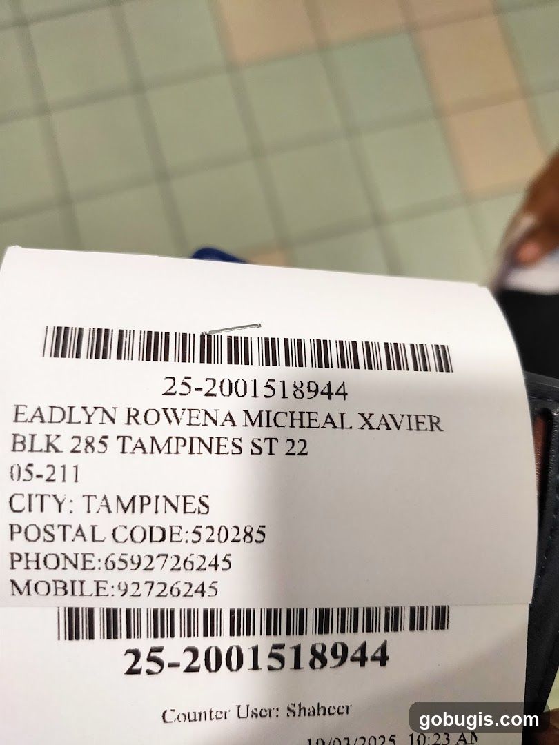 Receipt Information