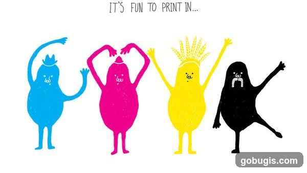 Cartoon of CMYK inks