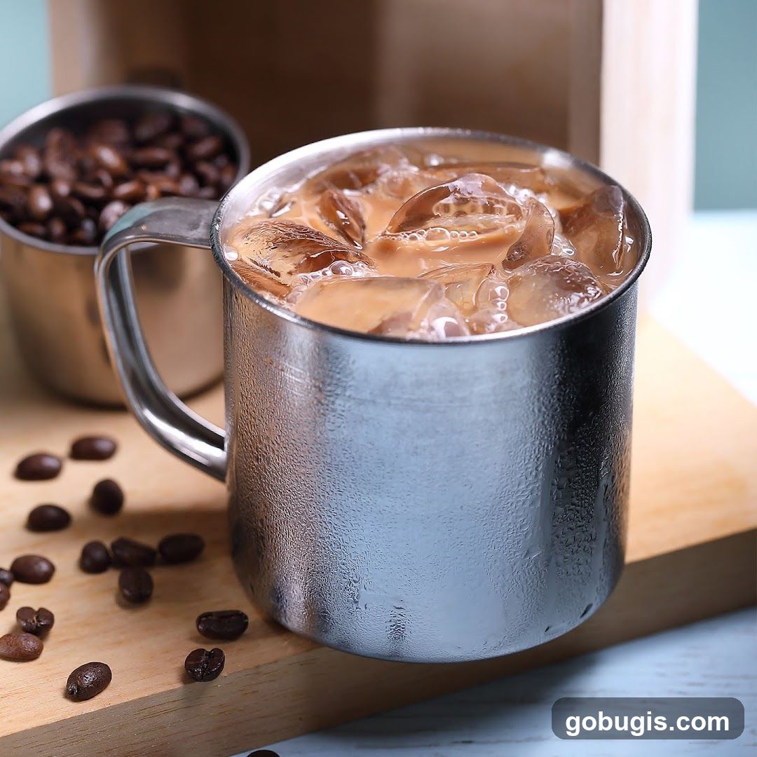 Iced Coffee with Coffee Beans