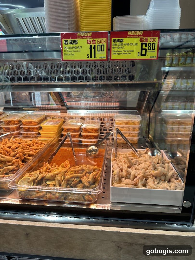 Prepared Chicken Feet Display