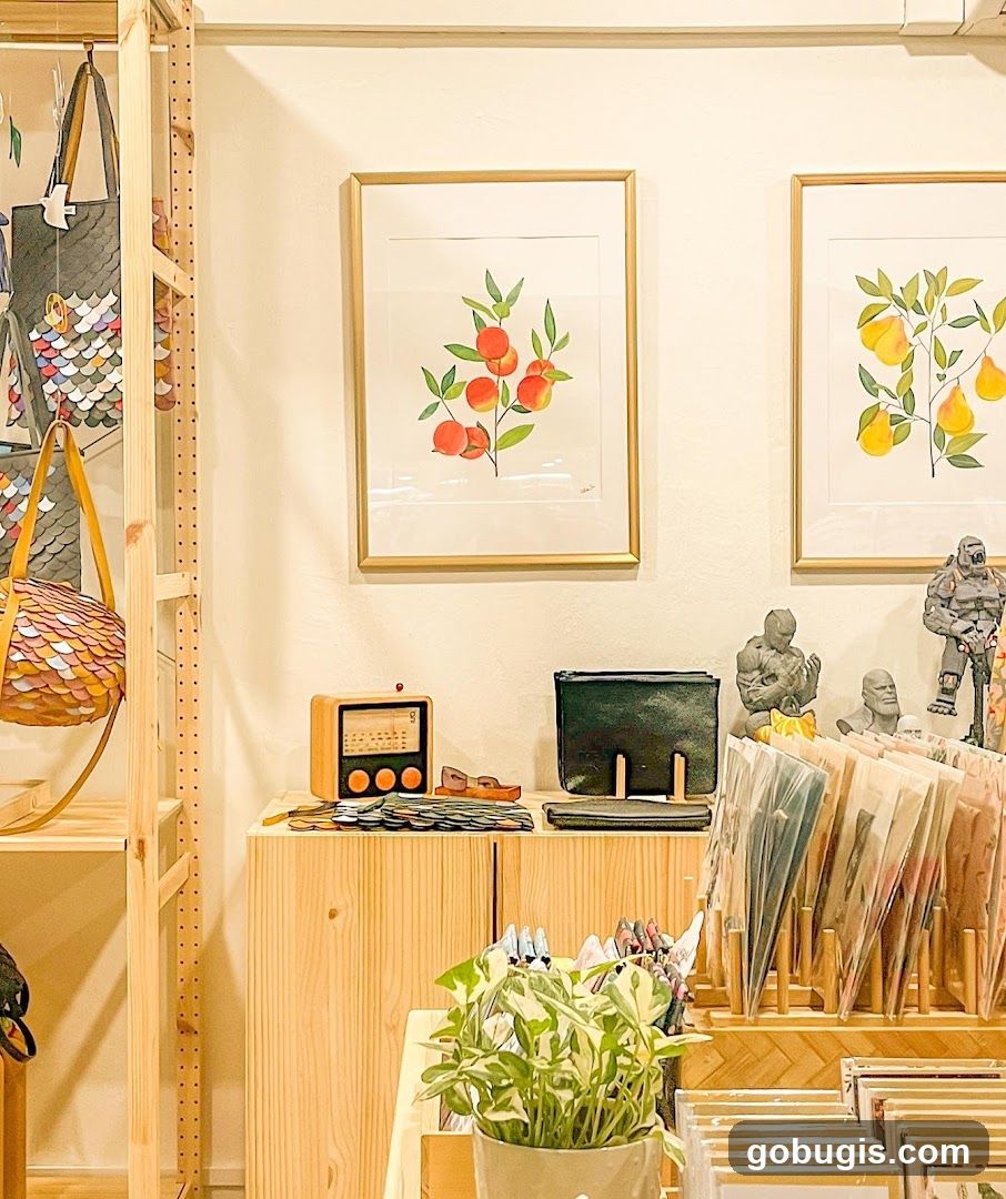 Store Interior with Artwork and Merchandise