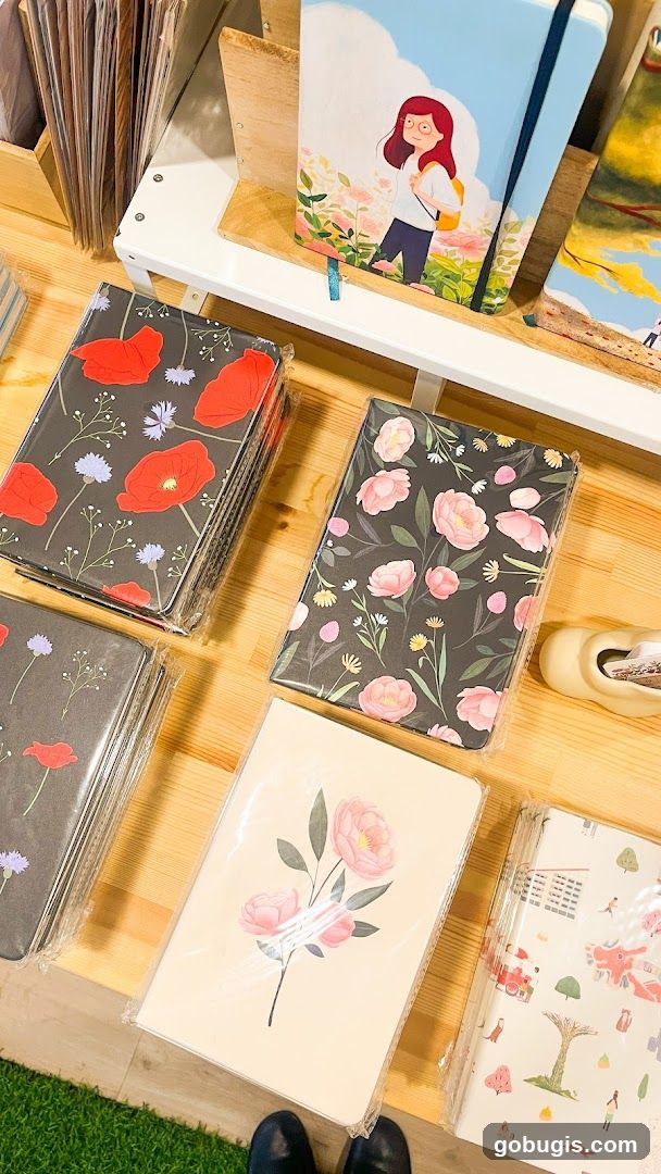 Notebooks with floral and scenic designs