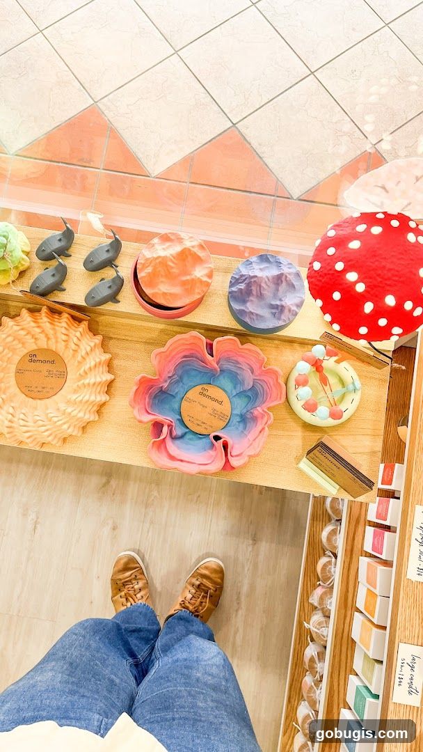 Decorative items on display