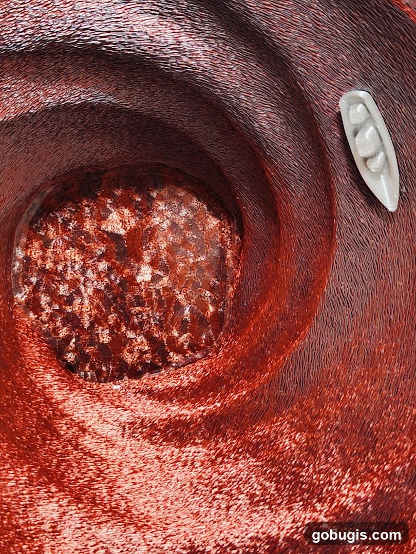 Abstract Red Tunnel with Boat