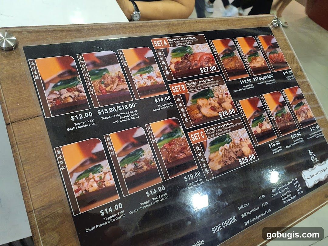 Teppan-Yaki Menu
