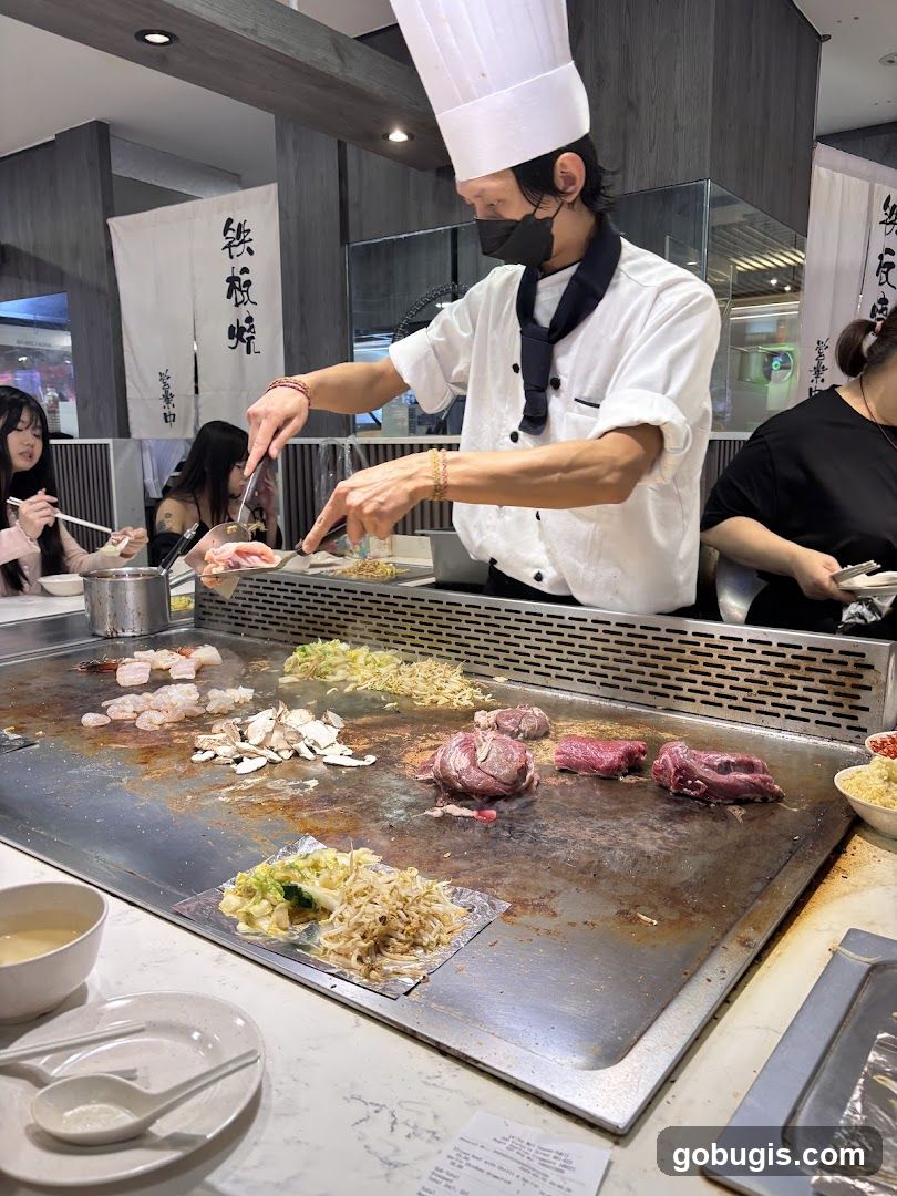 Teppanyaki Chef Cooking