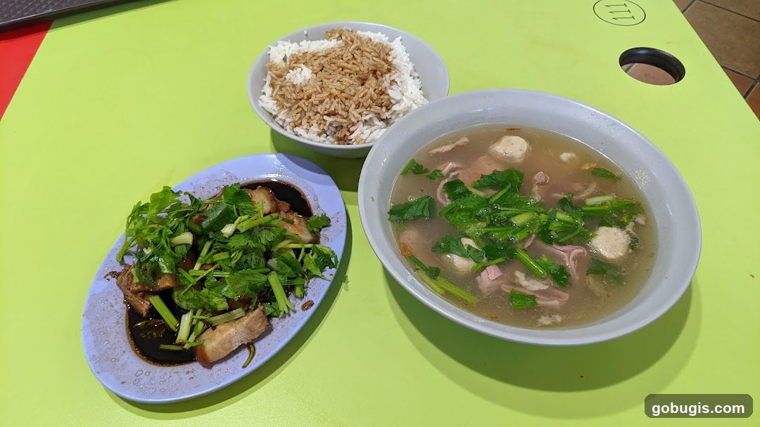 Pork Belly with Rice and Soup