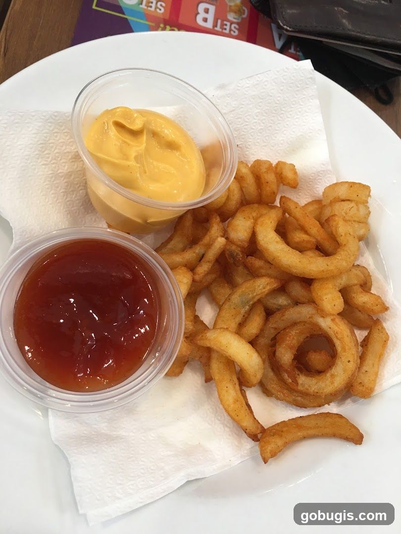 Curly Fries with Dipping Sauces