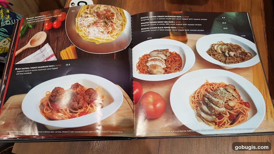 Pasta Menu