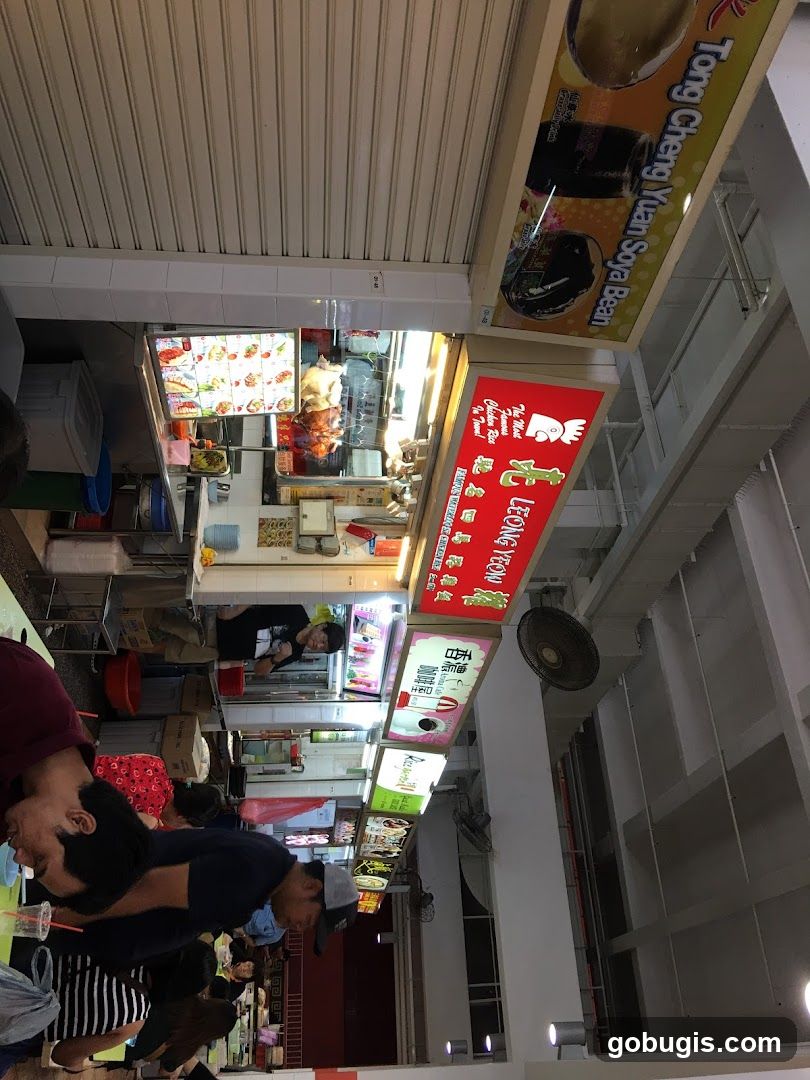 Food Stall with Roasted Chicken and Soya Bean Drinks