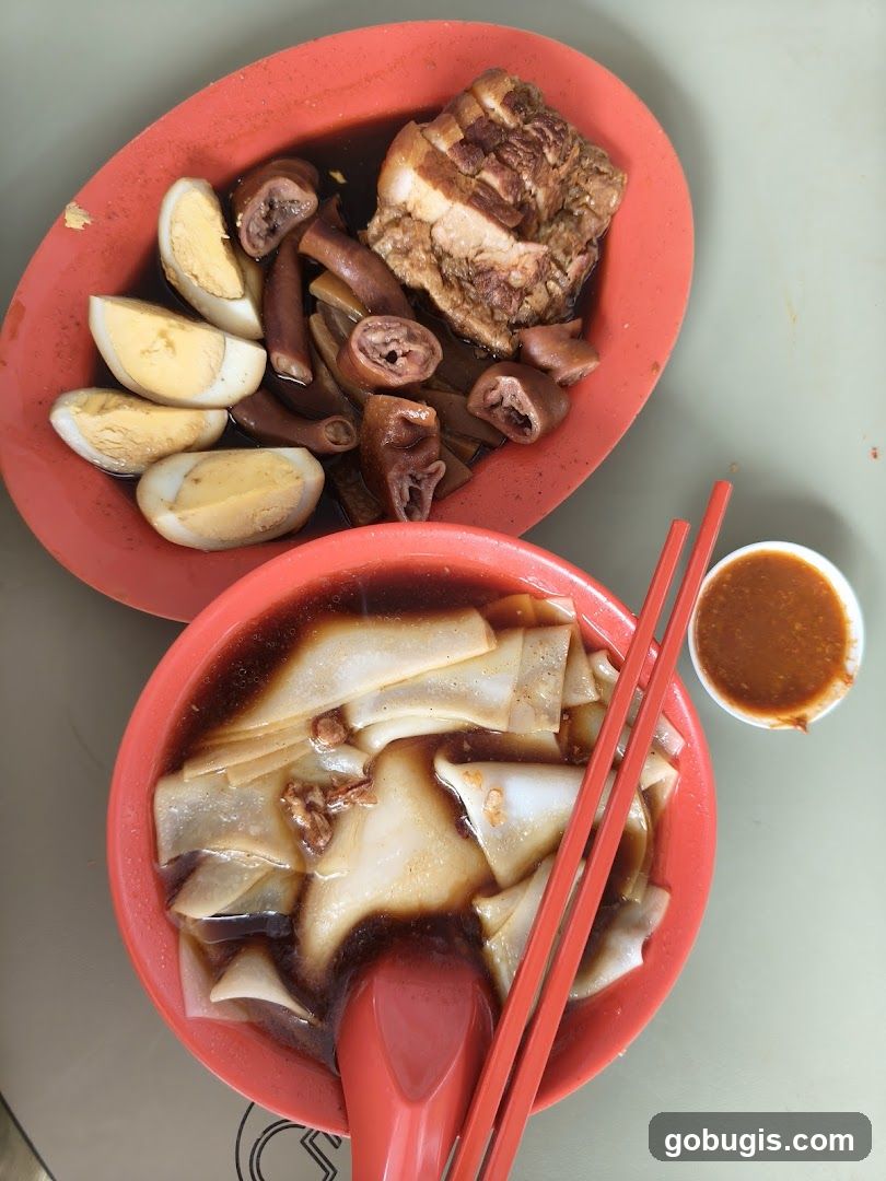 Braised Pork Belly and Intestines with Rice Noodles