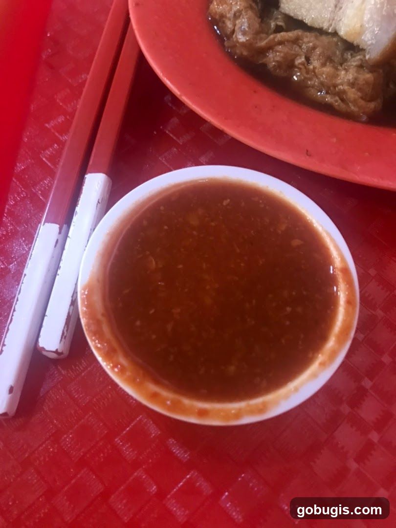 Dipping Sauce and Chopsticks