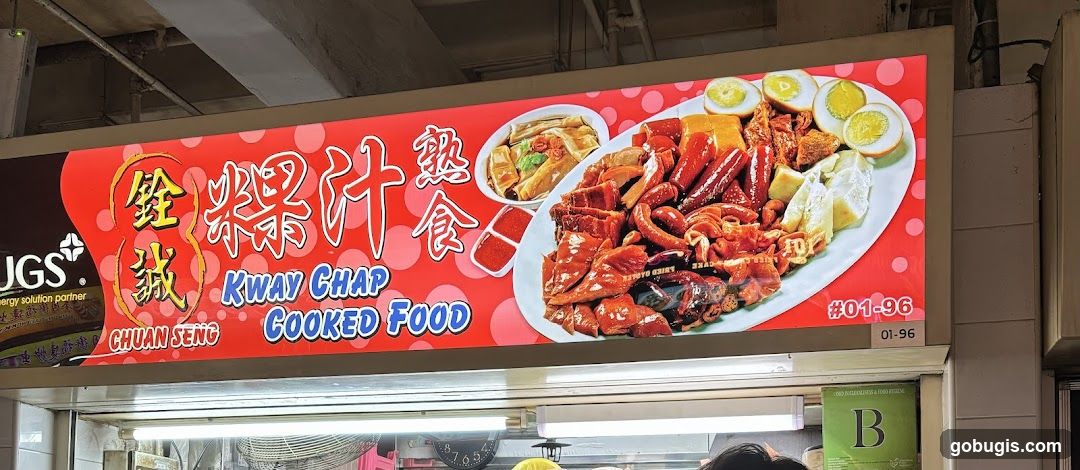 Kway Chap Cooked Food Sign
