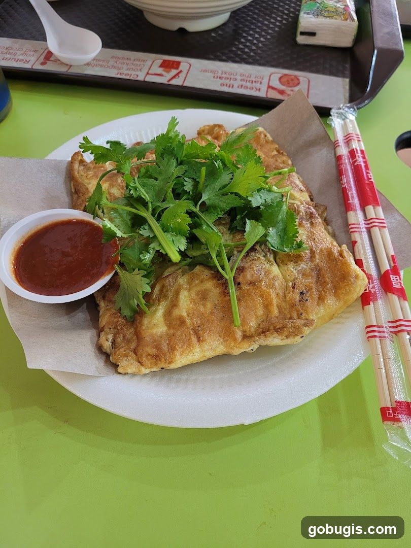 Omelet with Cilantro and Chili Sauce