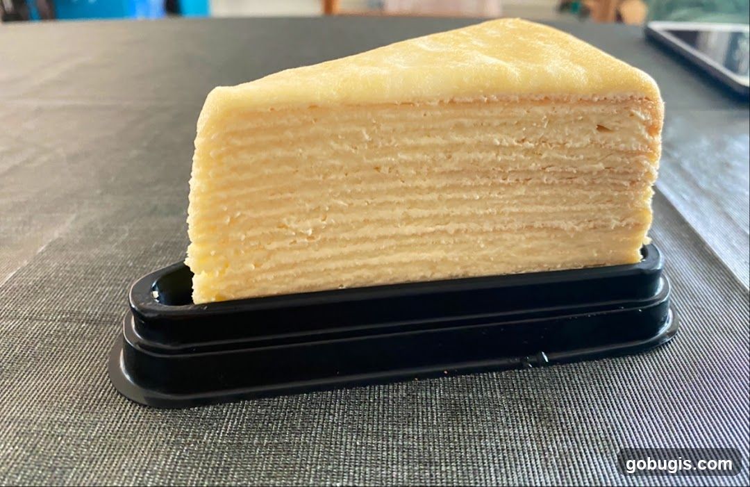 Slice of Mille Crepe Cake