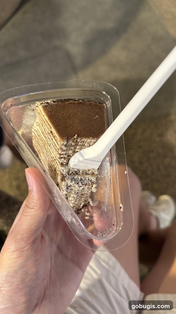 Slice of Mille Crepe Cake
