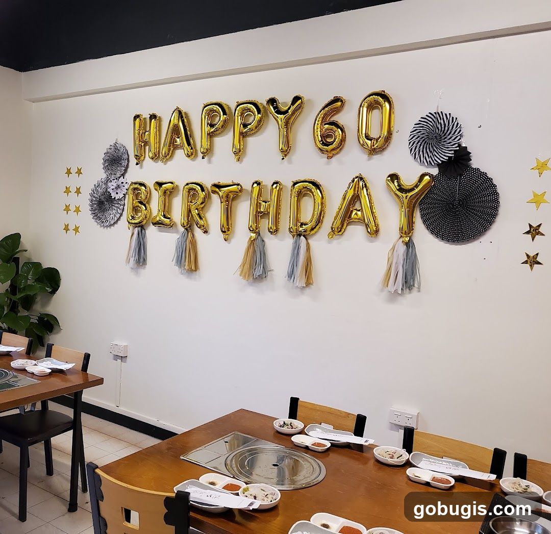 Birthday Decorations in Restaurant