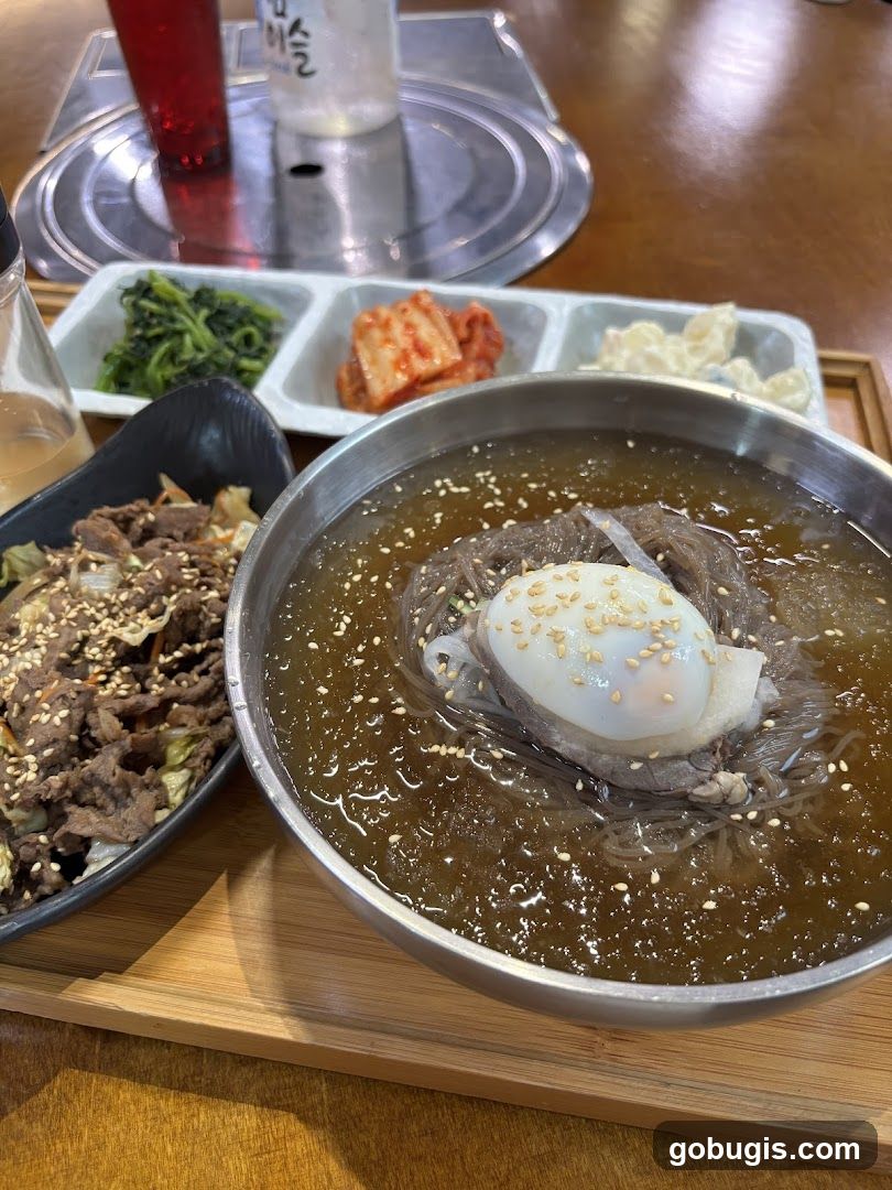 Korean Cold Noodles with Side Dishes