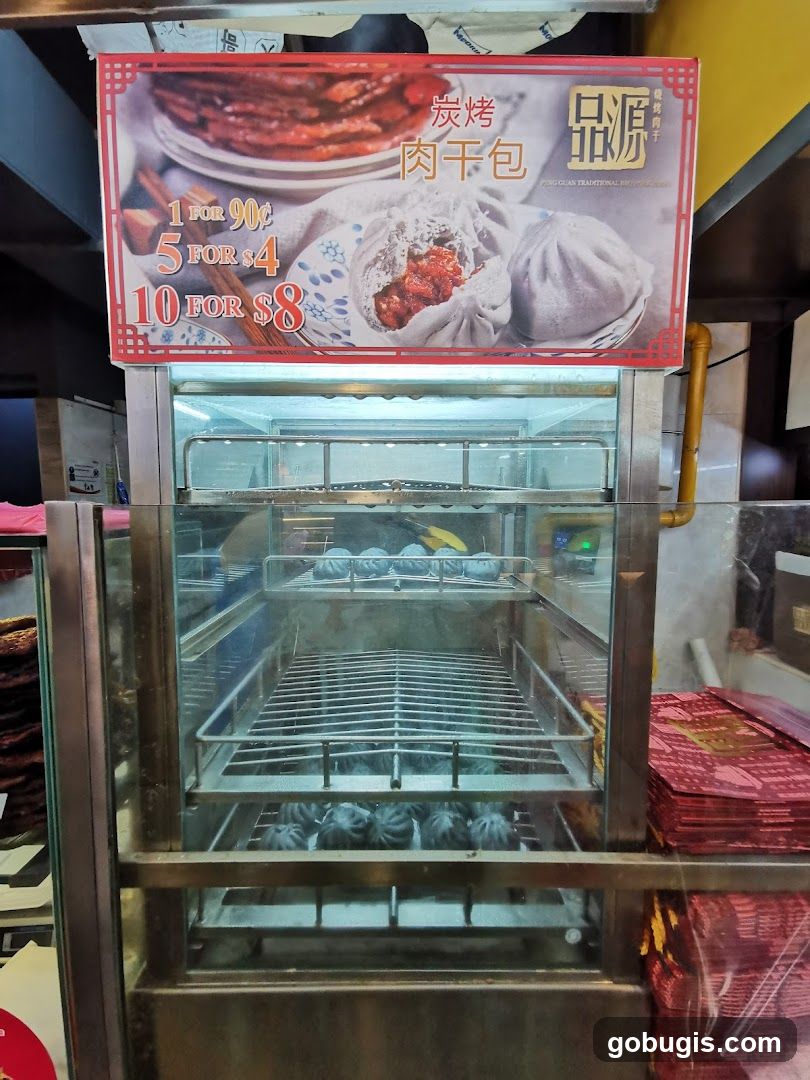 Food Display with Steamed Buns