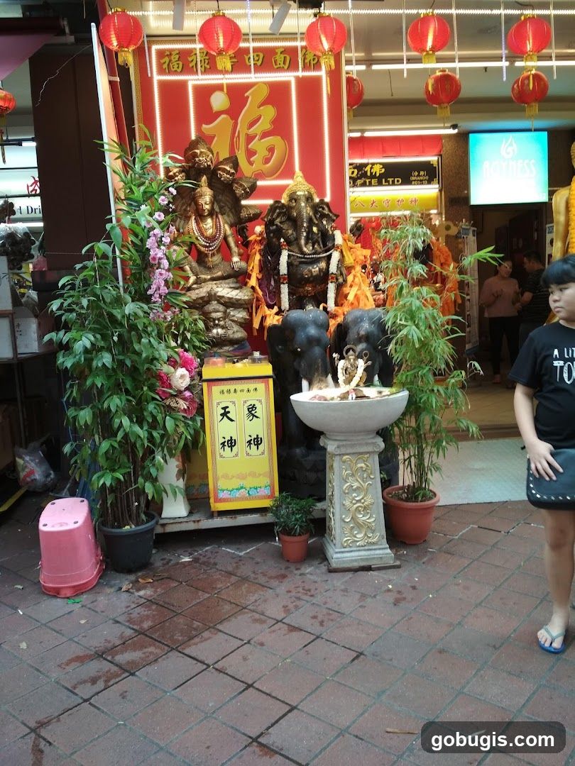 Religious Statues Outside a Shop