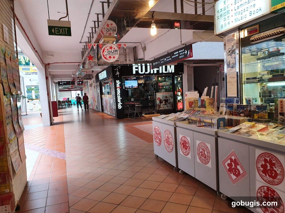 Shops in a covered walkway
