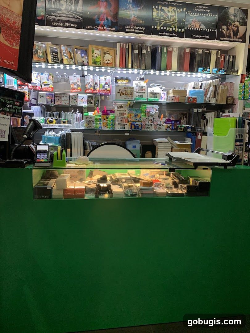 Photo Processing and Supplies Store Counter