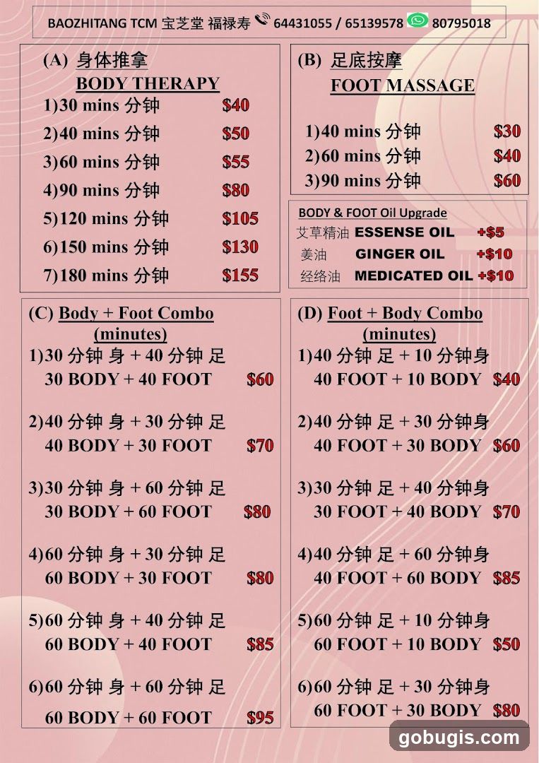 BAOZHITANG TCM Menu