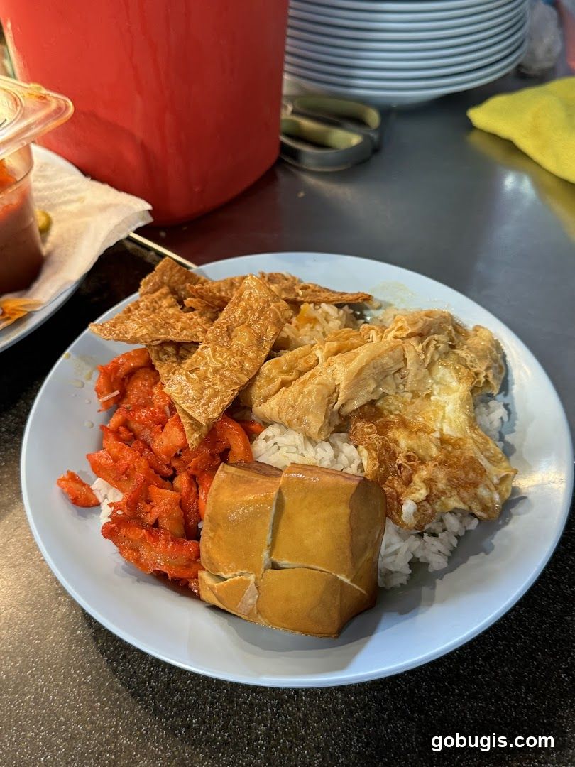 Rice dish with toppings