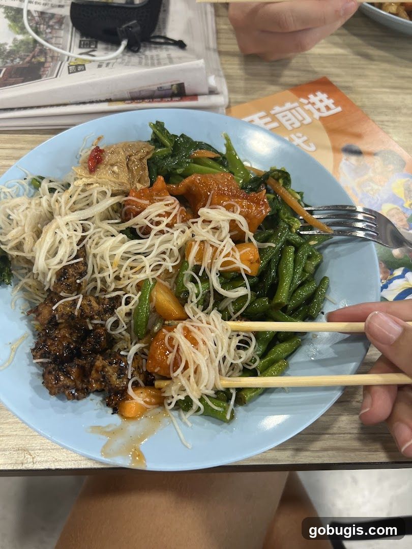 Plate of Noodles and Vegetables